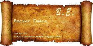 Becker Emese névjegykártya